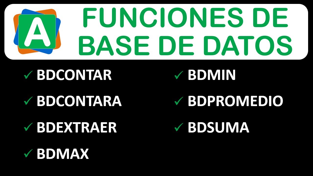 Funciones de base de datos en Excel