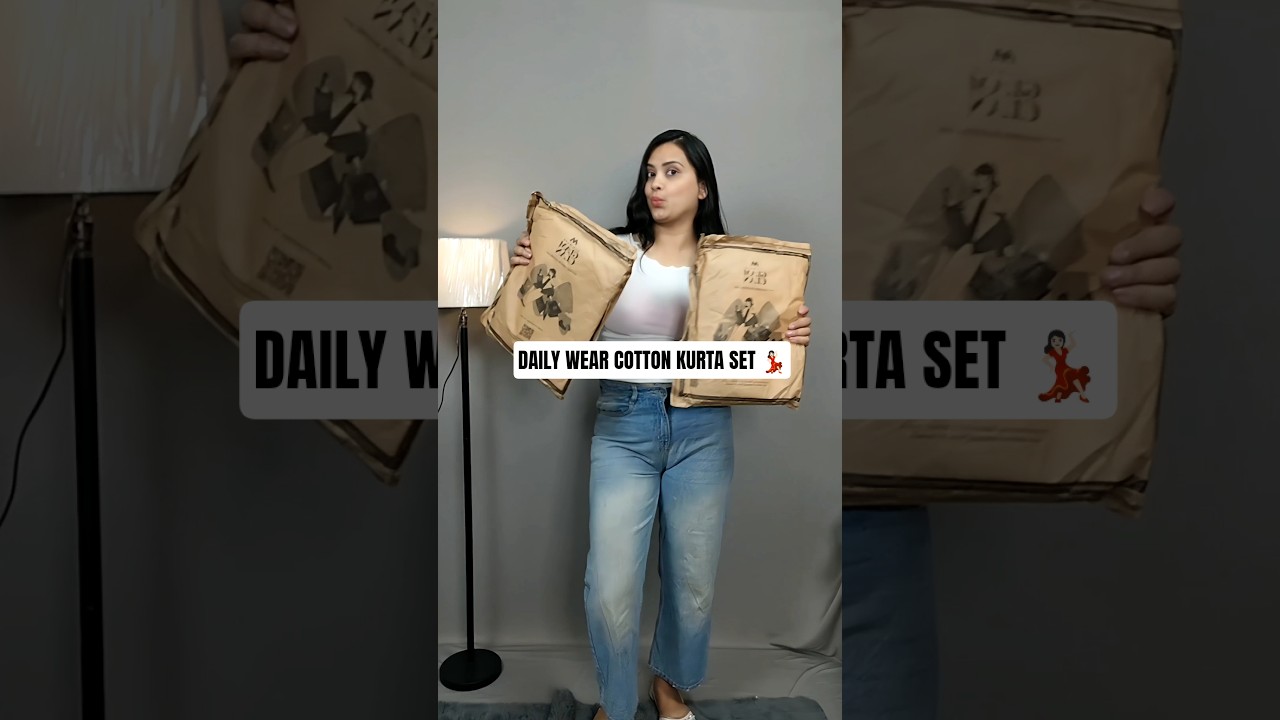 Cotton kurta set Try-on haul from Myntra 