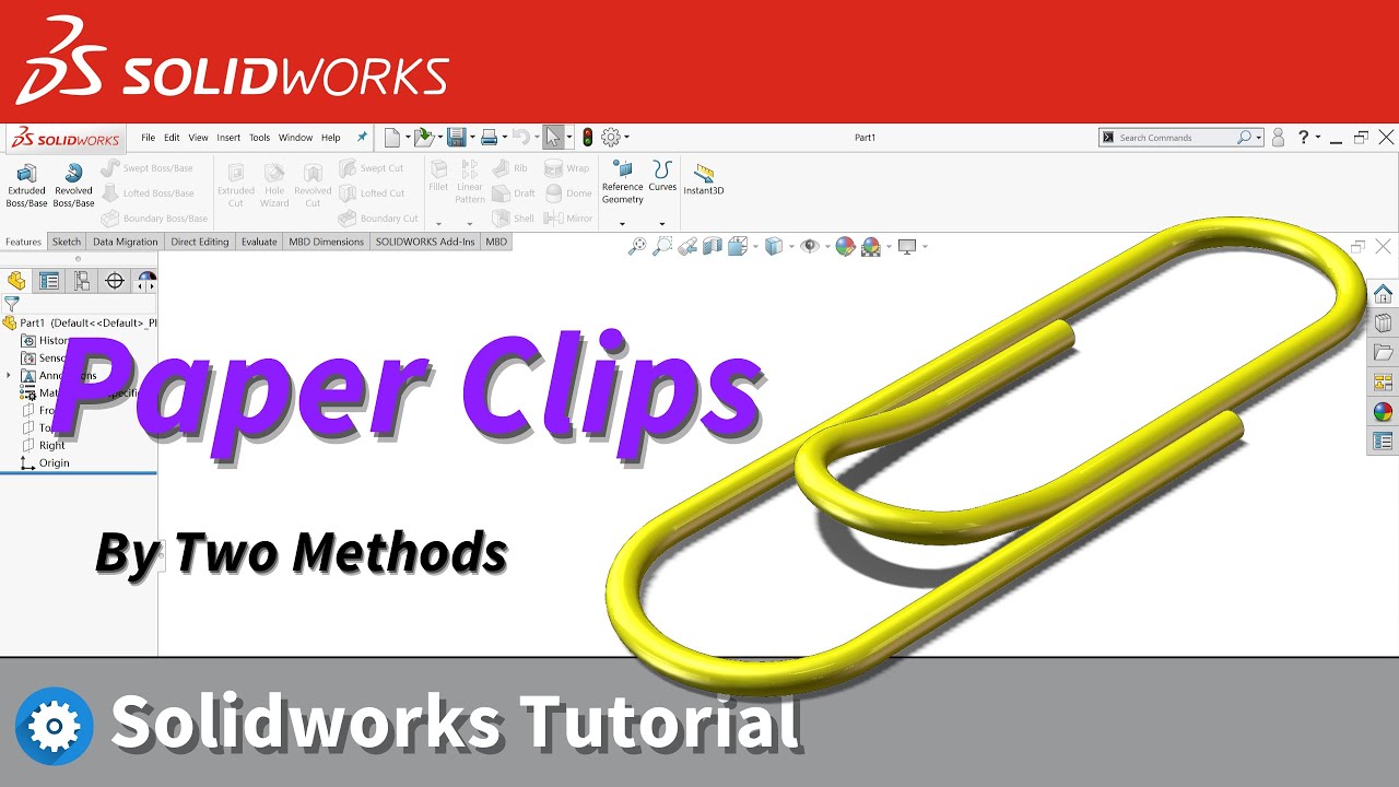How to create Paper Clips in Solidworks by two methods | Solidworks Tutorial