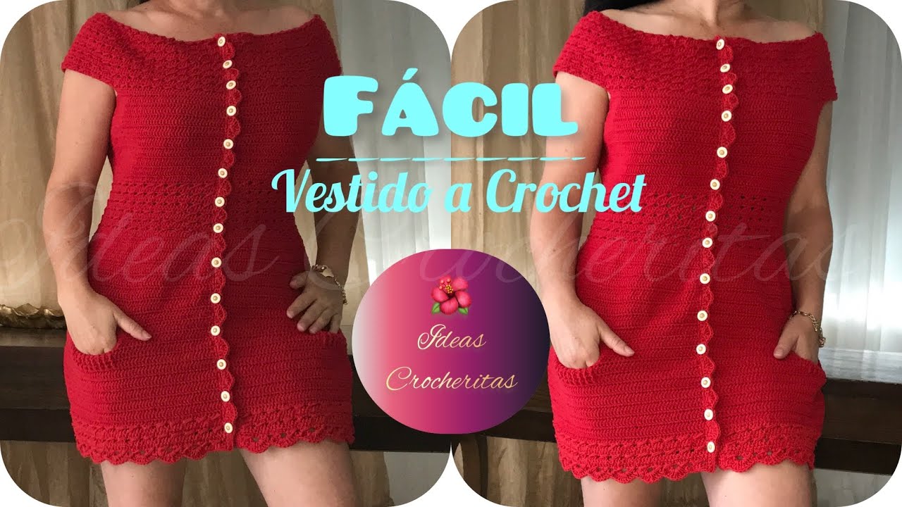 👗vestido tejido a crochet a su medida con bolsillos/ Crochet dress to your measure💝💝