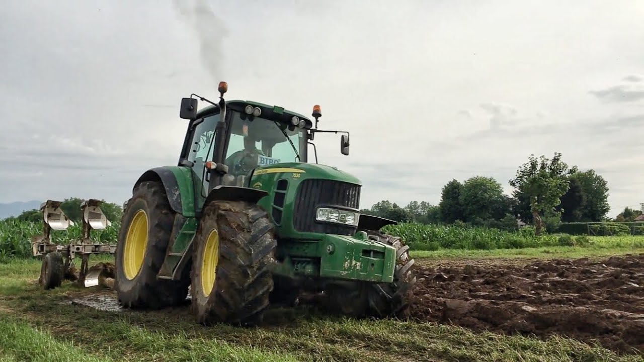 JOHN DEERE 7530 + Quadrivomere ER.MO.| Aratura 2019| BOSCO