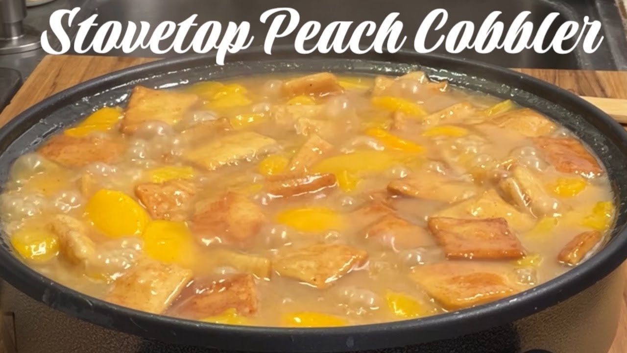 Stovetop Peach Cobbler | Buttery Flaky Crust