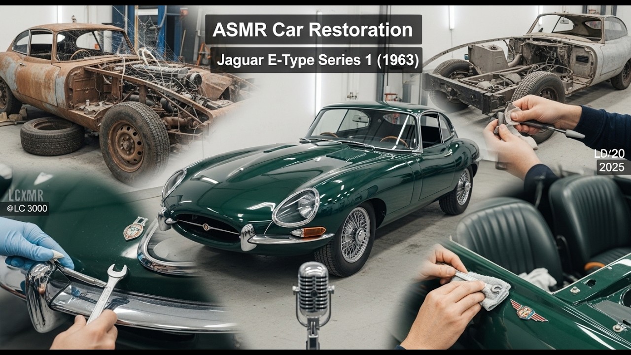 ASMR Car Restoration Full Rebuild of British Racing Green Jaguar E-Type