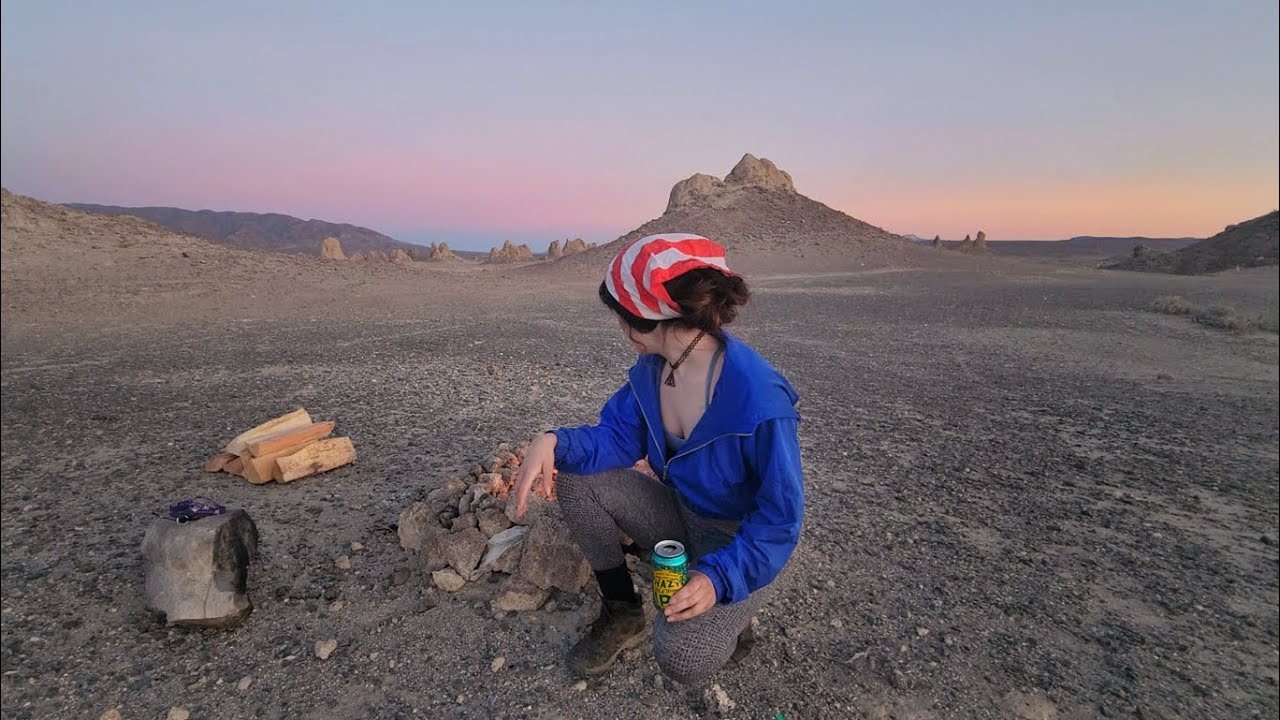 solo camping - making tacos in the desert