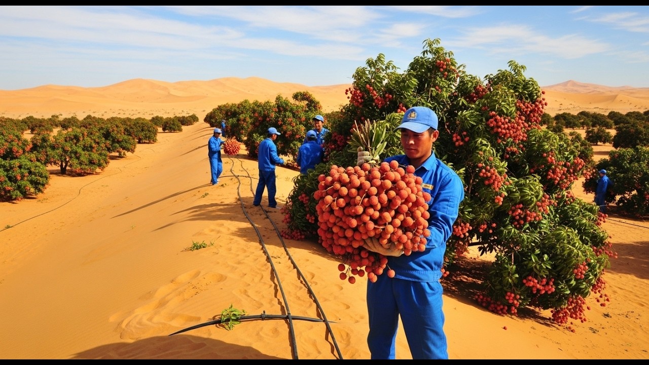 Inside Desert Lychee Farming | From Water Discovery to High-Tech Harvest & Supermarket Sales