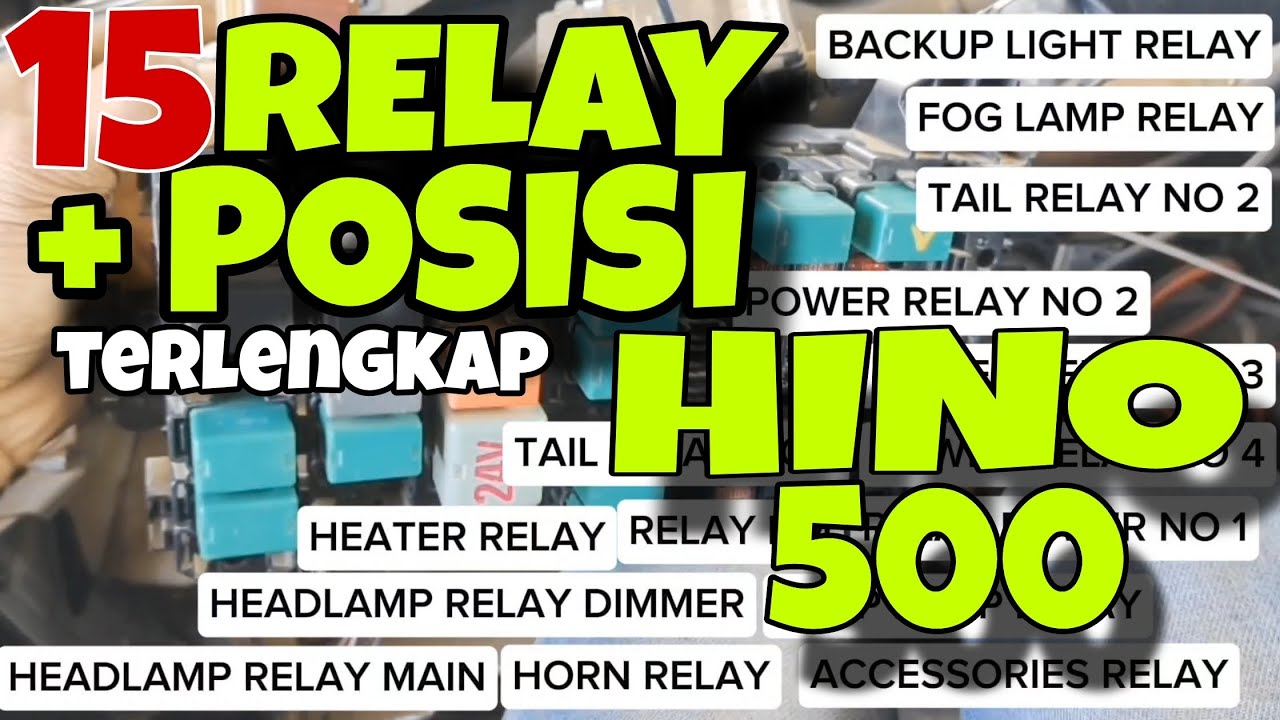 INILAH ELECTRICAL HINO NAMA NAMA RELAY PADA HINO 500 FM-FL-SG-FG BESERTA POSISI DAN FUNGSI RELAYNYA
