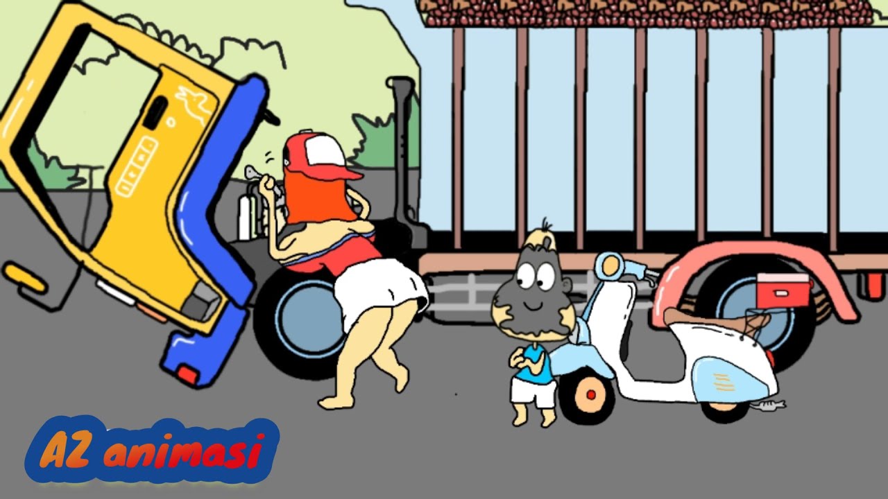 MOBIL TRUK OLENG PENGANGKUT SAWIT!! | Funny cartoon | kartun lucu