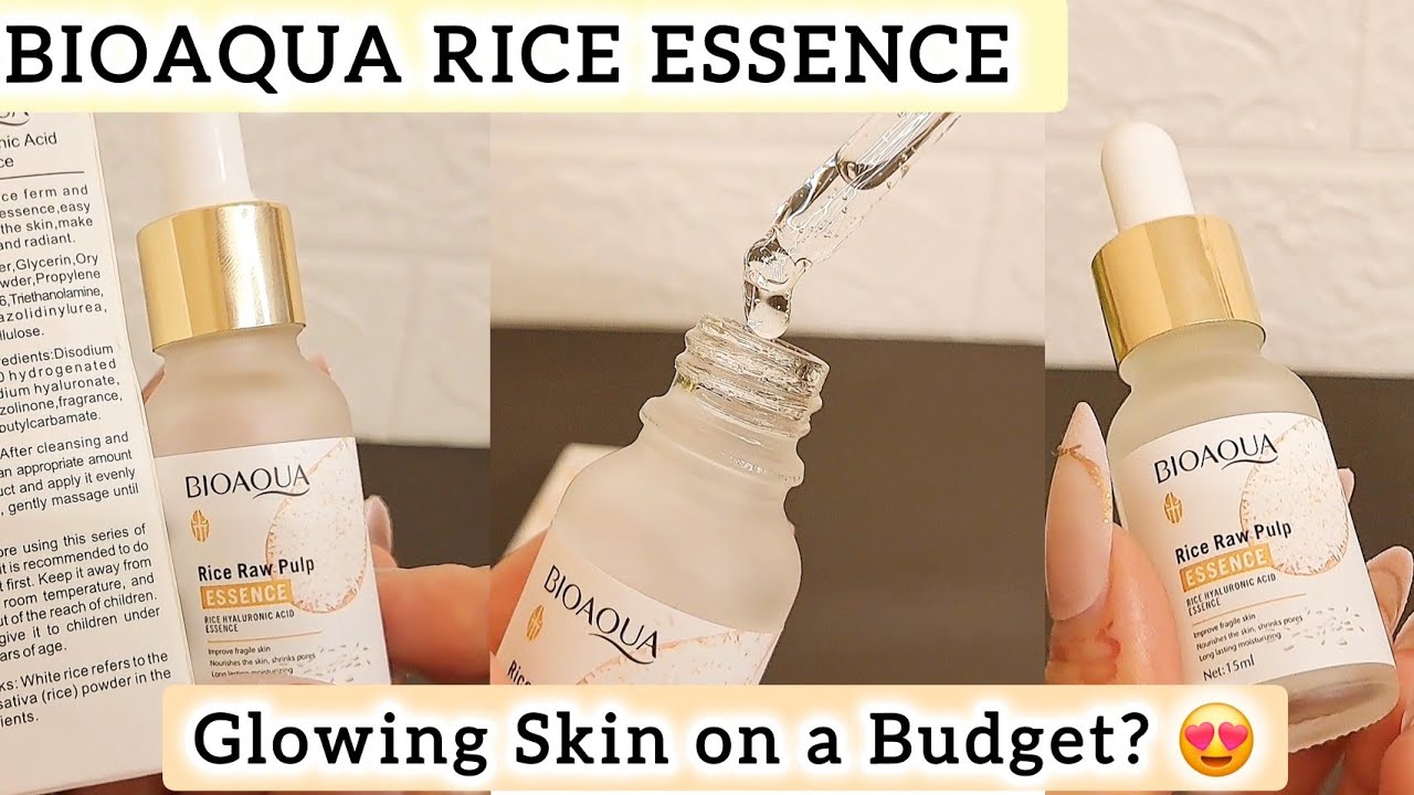 Affordable & Hydrating Glass skin rice serum? 🤔 BIOAQUA Rice Pulp Essence💫 #bioaqua  #koreanskincare