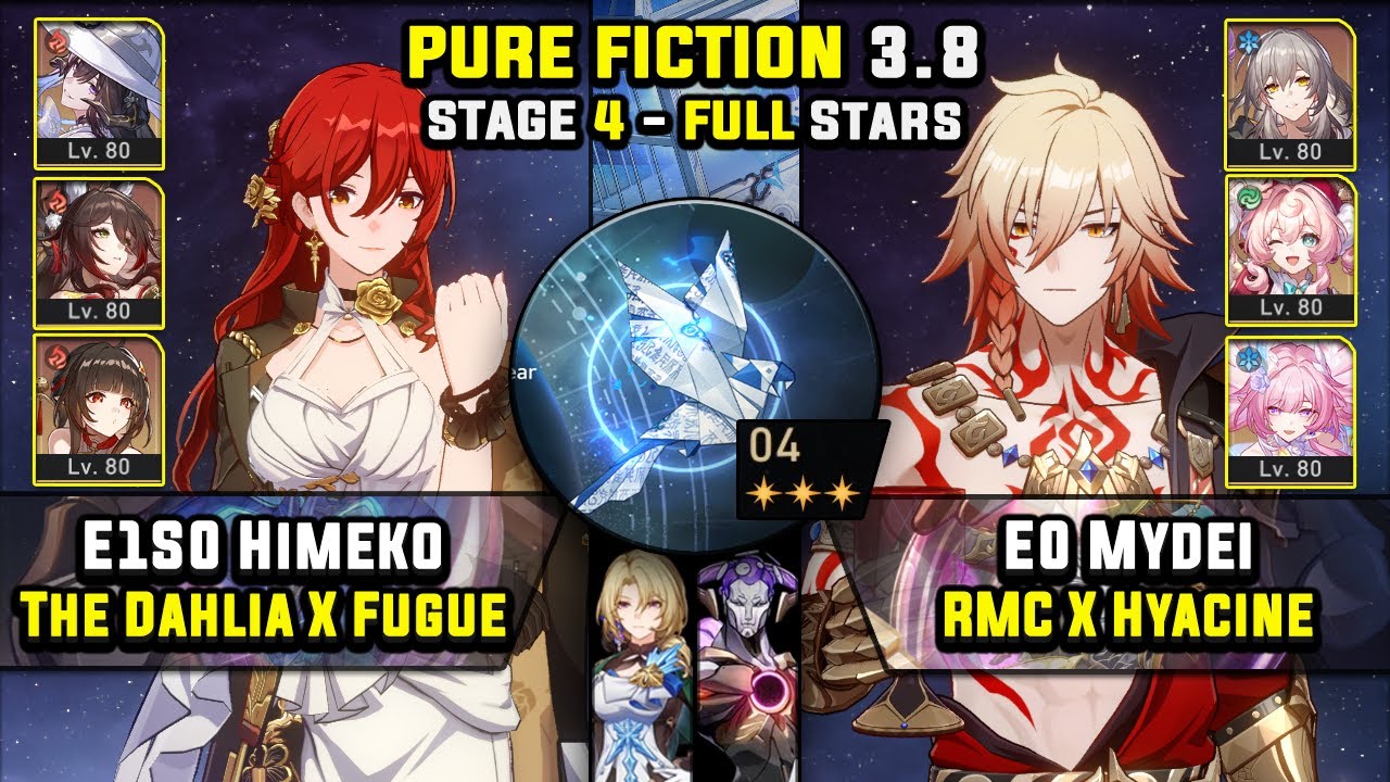 E1 Himeko Carry W/ Dahlia & E0 Mydei Carry W/ Cyrene (3 Stars) Pure Fiction 4 Honkai Star Rail 3.8