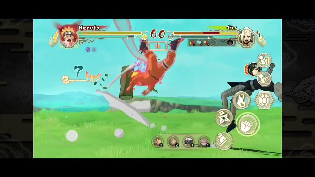 naruto against ino and hinata. a very exciting battle