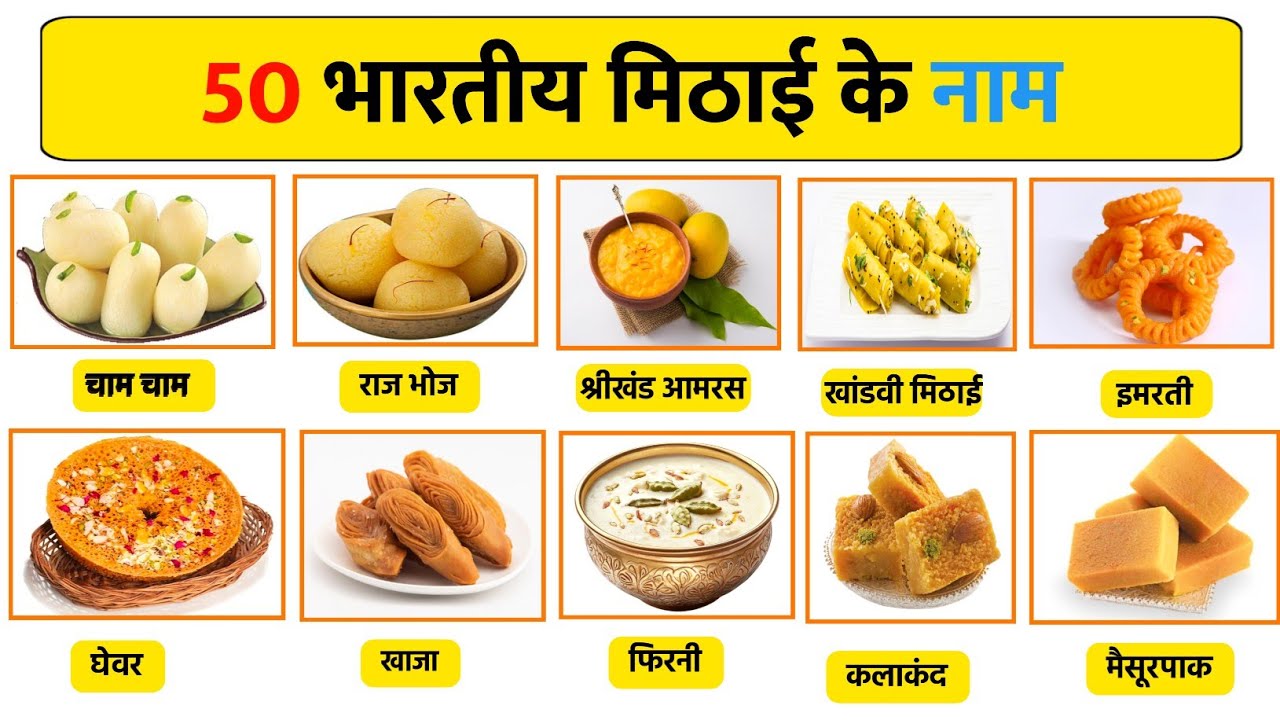 भारत की 50 मशहूर मिठाइयाँ 🍬 | आपने कितनी खाई हैं? Indian Sweet Name |
