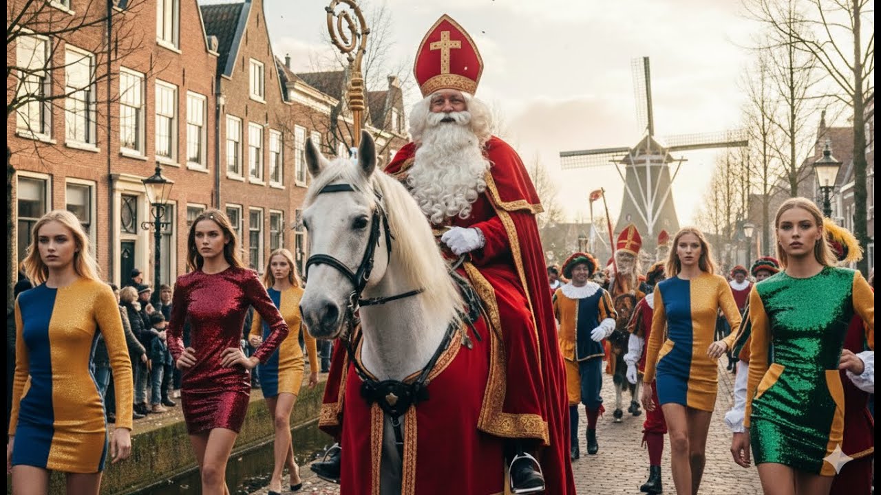 The Santa Clause Arrives! 🎅 Grand Entry Parade in Netherlands Town