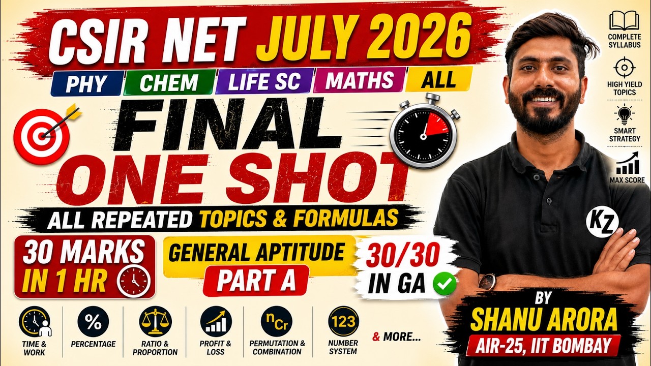 CSIR NET General Aptitude || csir net part a preparation || general aptitude formulas || shanu arora