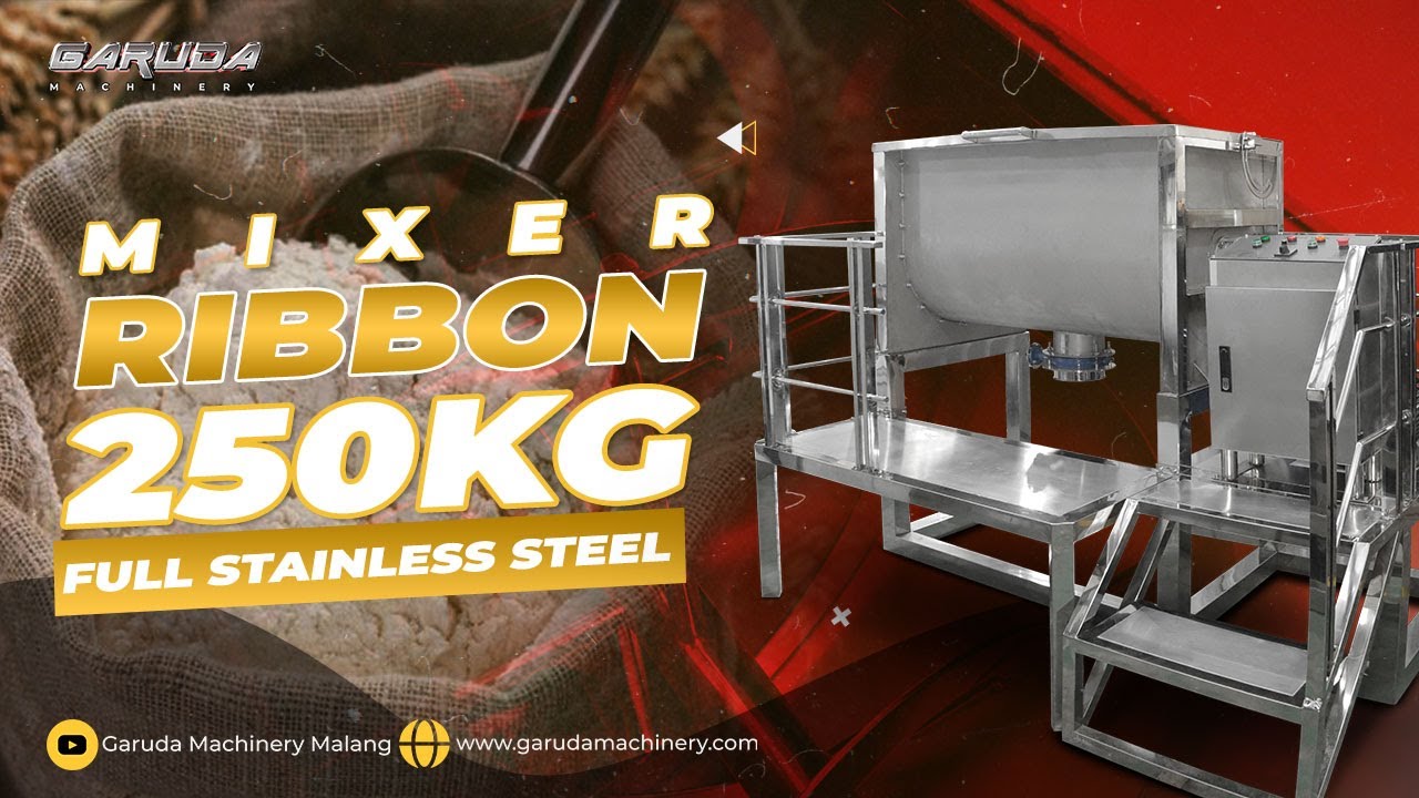 MESIN PENGADUK TEPUNG /BUBUK KAPASITAS 250KG🔥| MESIN MIXER RIBBON 250KG WIITH STAIRS