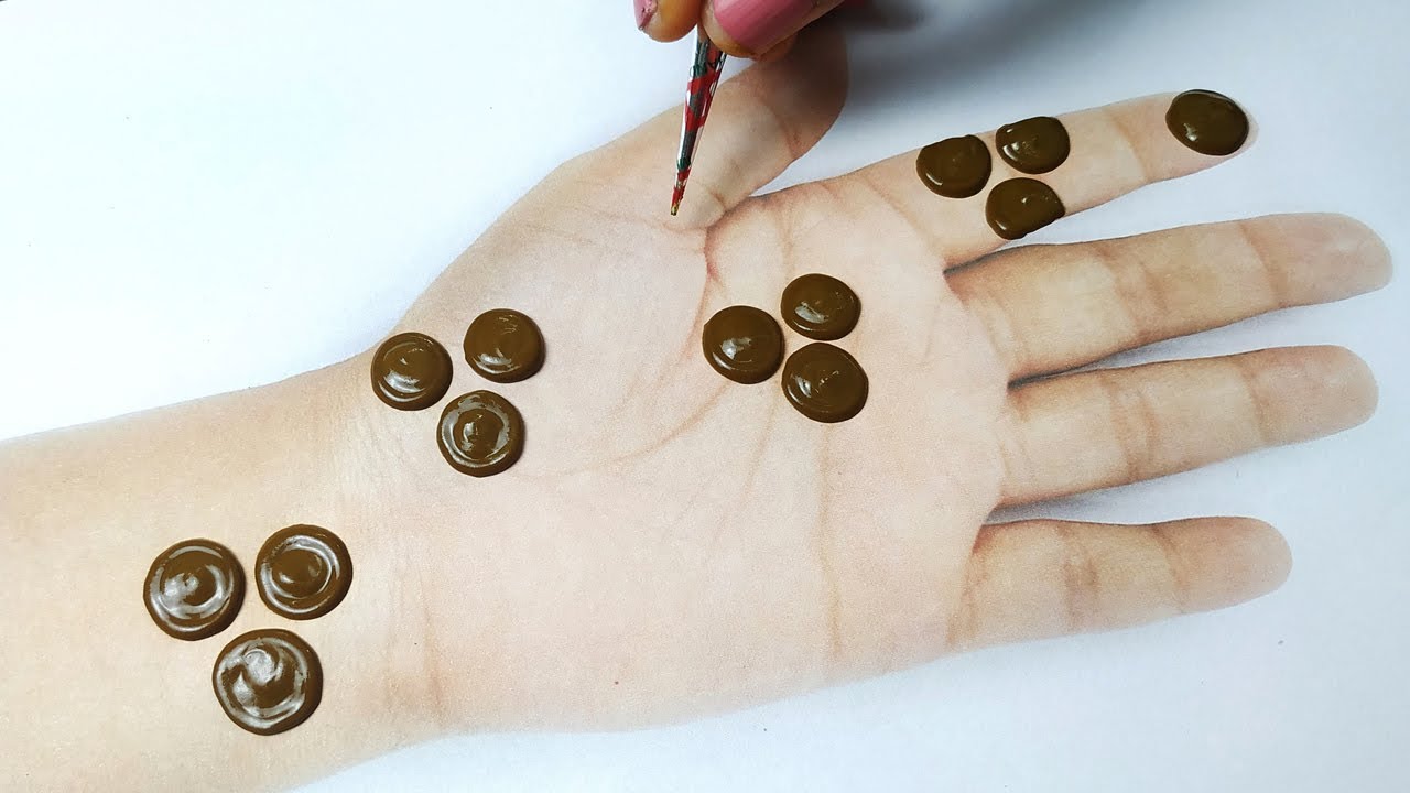 Simple Mehndi Design for Front Hands || Mehandi ka deaign || गोल टिक्की मेहँदी डिज़ाइन लगाना सीखे