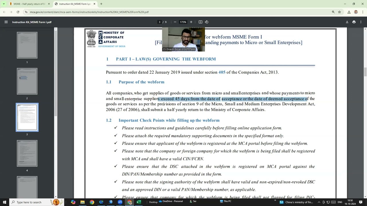 Everything about MSME 1 on V3 Portal