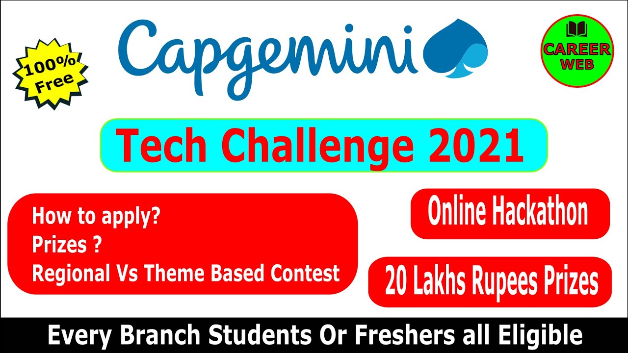 Capgemini Tech Challenge 2021 | Free Hackathon for all | Free Certificate and Job Opportunity