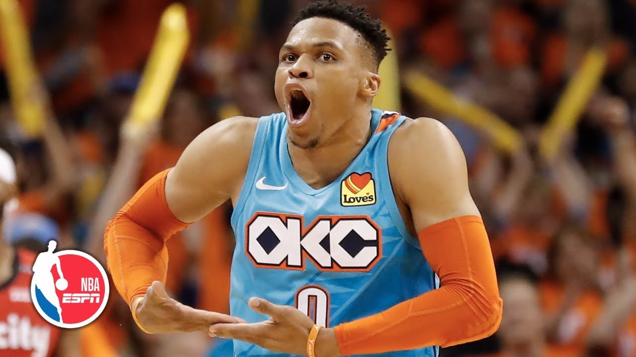 Russell Westbrook, Damian Lillard go at it in Thunder's Game 3 win | NBA Highlights