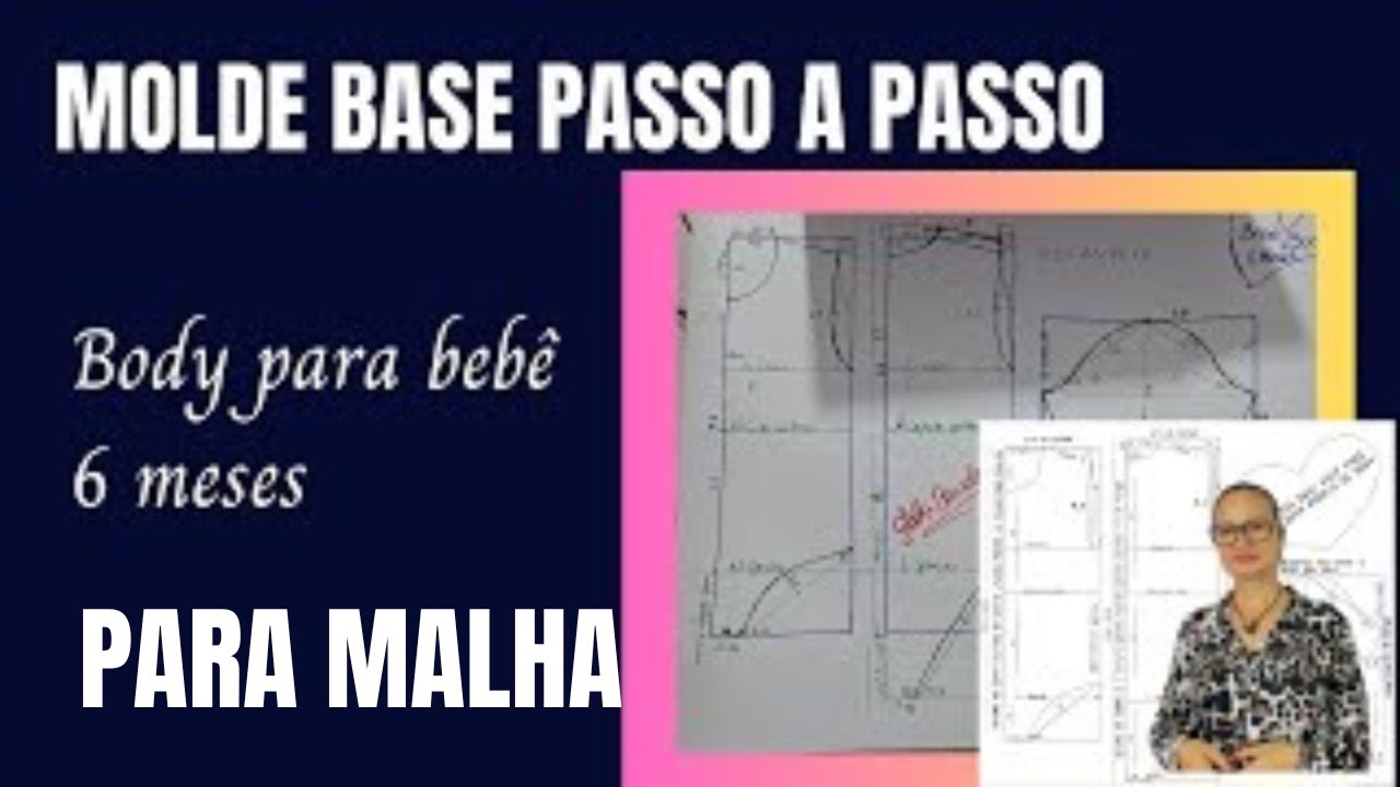 Moldes base body para  malha manga curta e longa passo a passo/Gláds Bandas, Costurandopano.com