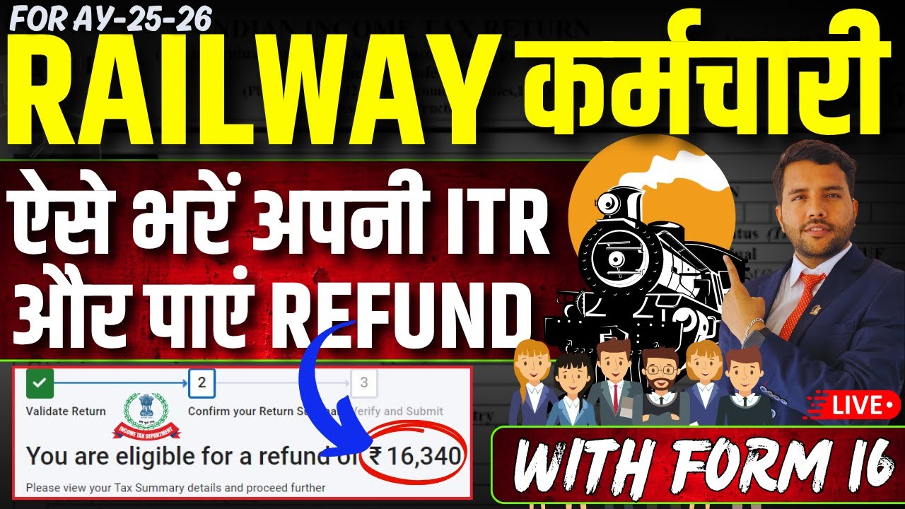 File ITR-1 Railway Employees for AY 2025-26, FY 2024-25 Online and Get Refund #itr