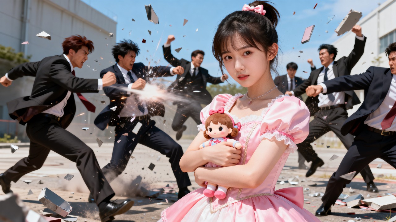 Милая девочка с куклой раскрывает боевые навыки и побеждает пятерых бандитов, чтобы спасти CEO