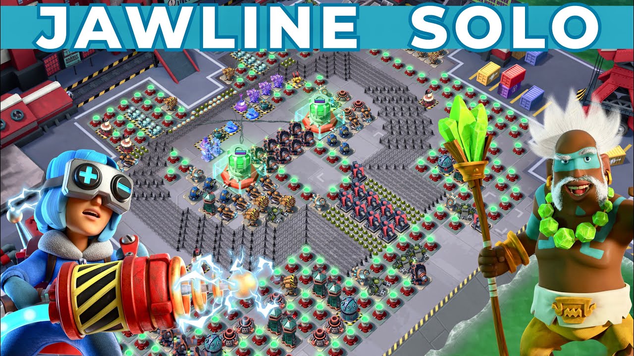 JAWLINE solo on DUPLEXITY with Proto troops and Laser Rangers - BOOM BEACH attack strategy/gameplay
