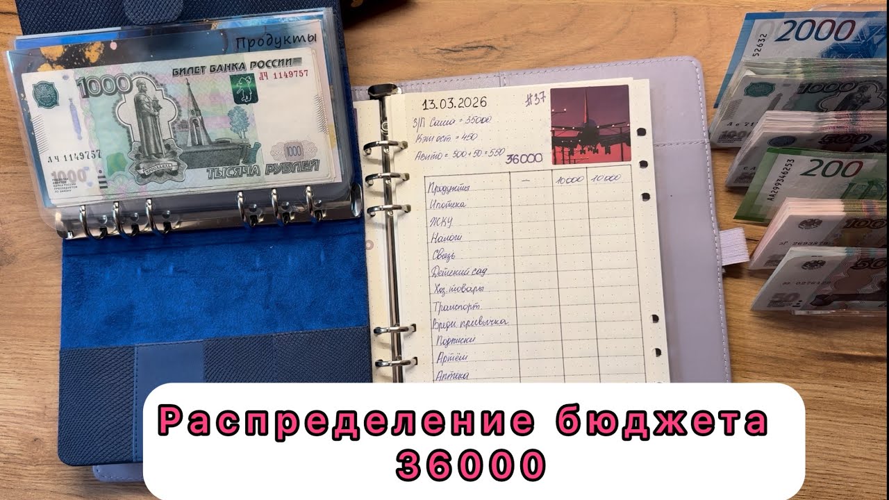 #37 Распределение семейного бюджета по конвертам / Март / 36000