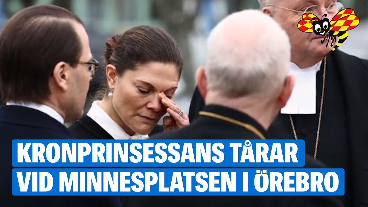 Kronprinsessan Victoria i tårar vid minnesplatsen i Örebro