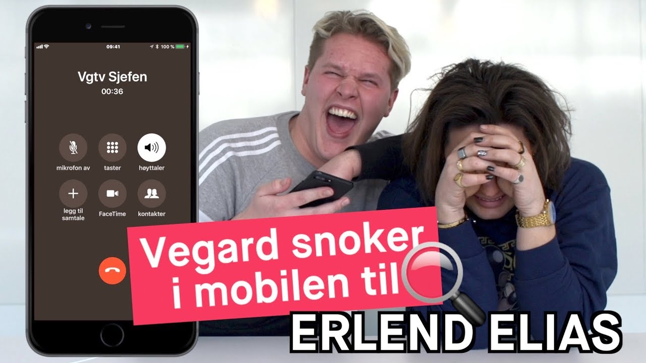 Vegard snoker i mobilen til Erlend Elias