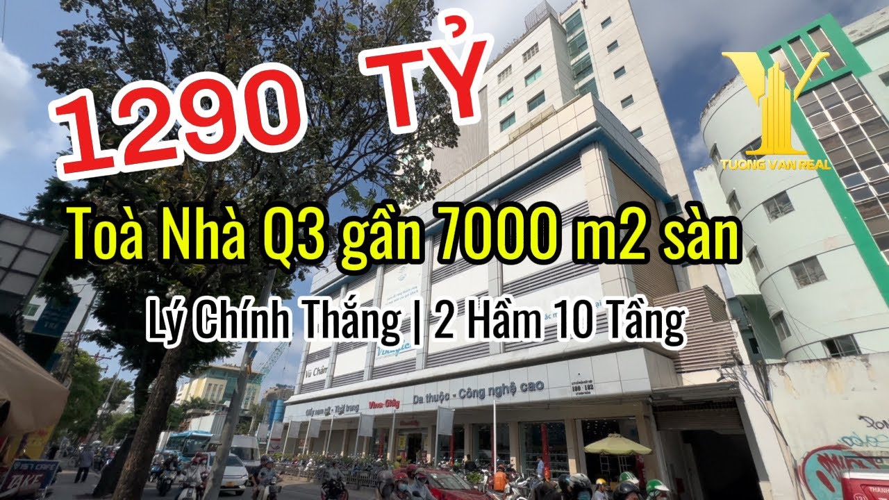 1290 Tỷ! Toà nhà hạng C ~7000 m2 sàn tại Lý Chính Thắng Q3, 57x38m dòng tiền thuê dự kiến 2 tỷ/ th