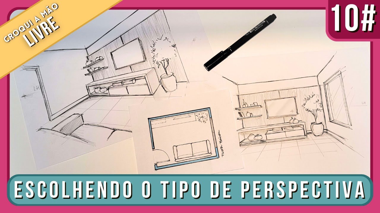 CROQUI A MÃO LIVRE #10 - Como escolher o tipo de Perspectiva: Um ou Dois Pontos??