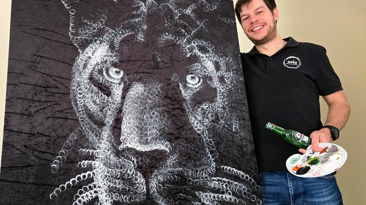 🖤 𝑷𝑨𝑵𝑻𝑯𝑬𝑹𝑬 𝑵𝑶𝑰𝑹𝑬 #beerpainting #bottlepainting #painting #art #artist #alexandrecaillarec #animals