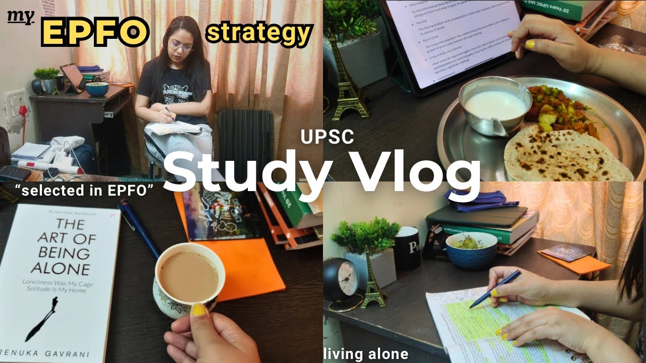 Study vlog 📝 A PRODUCTIVE DAY IN MY LIFE LIVING ALONE | DAILY UPSC STUDY VLOG