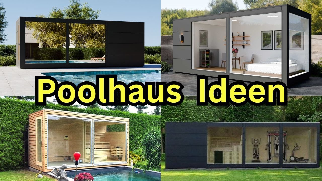 Poolhaus Ideen ▶modern mit Sauna Gartenhaus selber bauen lassen Poolh&auml;user Garten Pool Design kaufen