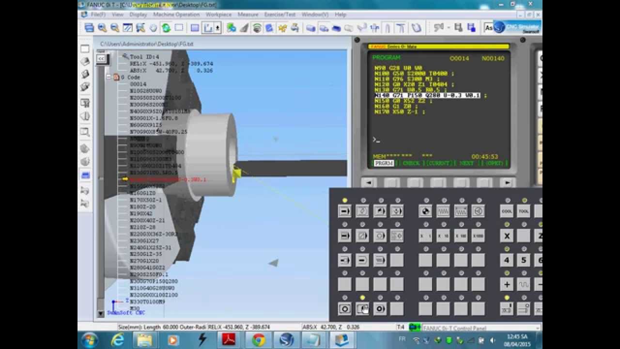 Programation cnc fanuc: G70 G71 G90 CYCLE FIXE fanuc
