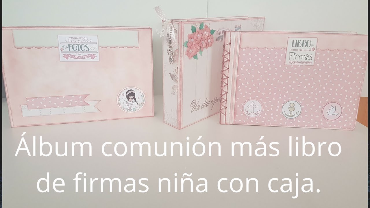 Albúm comunión niña mas libros de firmas con cosido japones. Parte final.