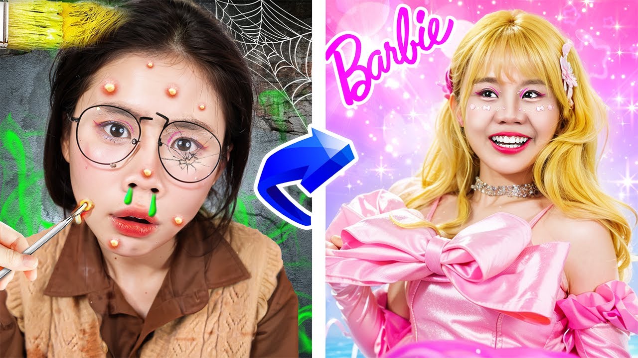¡Chica Sin Hogar Se Convirtió En Barbie! Chica Pobre Quiere Convertirse En Chica Barbie