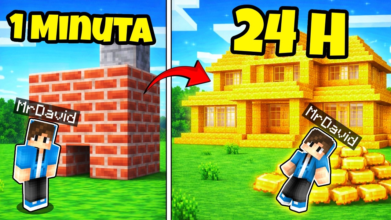 ZBUDOWAŁEM Najlepsze DOMKI w 1 Minutę VS 10 MINUT w MINECRAFT!