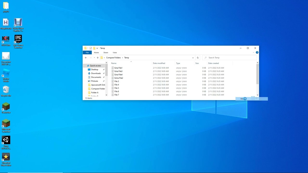 How to Easily Compare Two Folders With Mulyiple Files Without Using any Applications