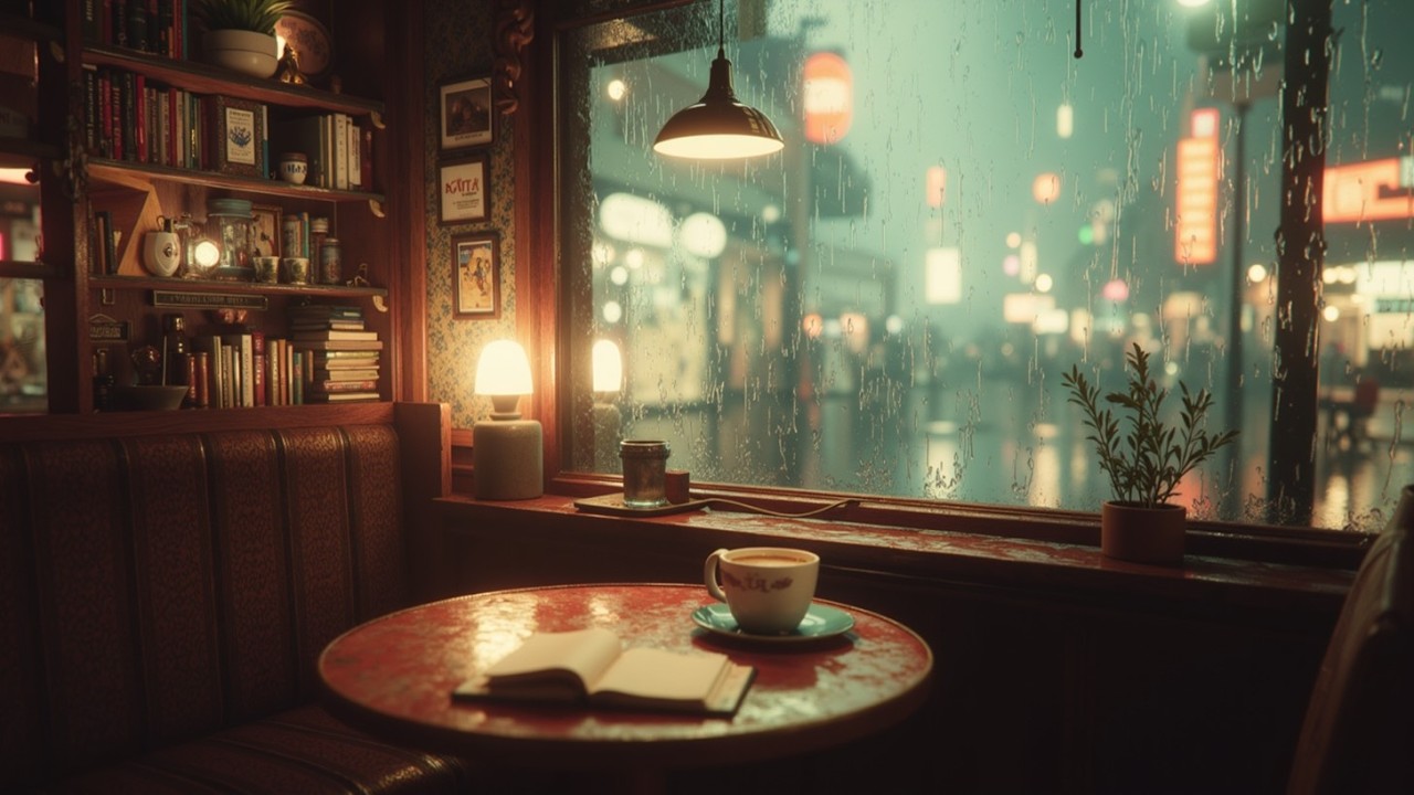 Rainy Night Jazz Cafe Music ~ Smooth Jazz for Relaxation and Study ☕