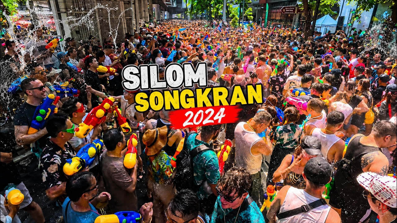 Bangkok Songkran 2024 in Silom Road, The Biggest Water Fight in Bangkok