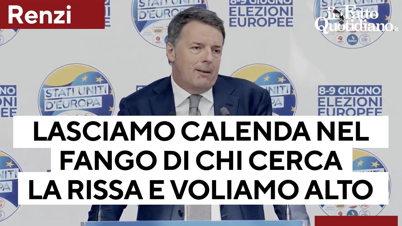 Il comizio di Renzi che punzecchia ripetutamente Calenda: "Lasciamolo nel fango di chi cerca rissa"