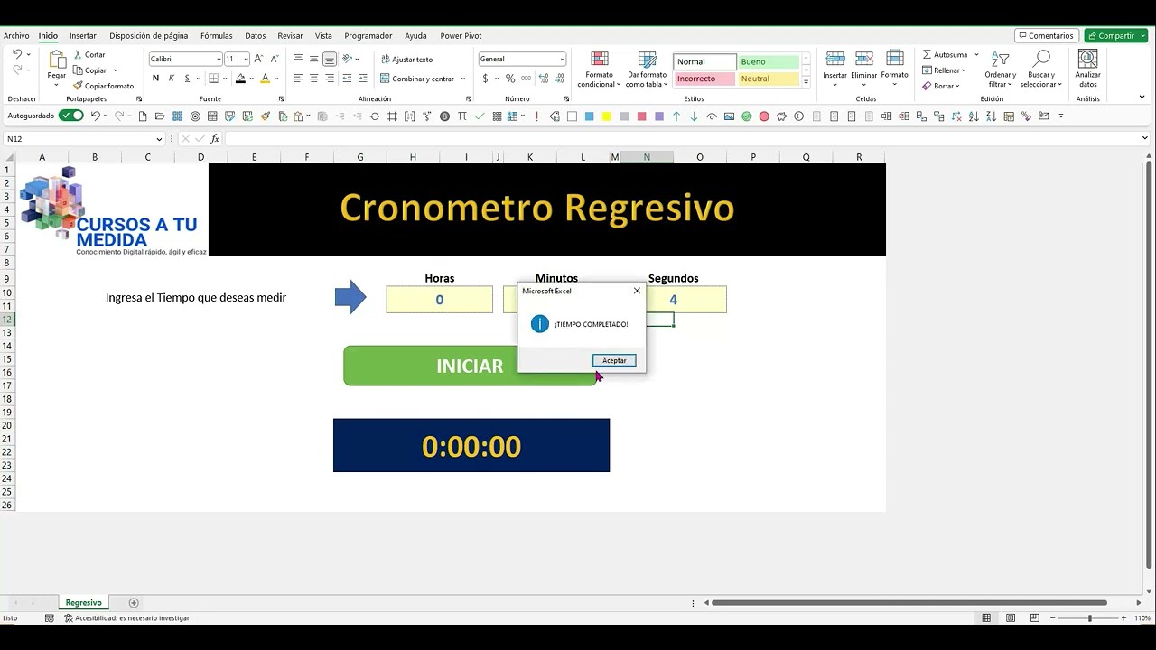 Cronometro en Excel