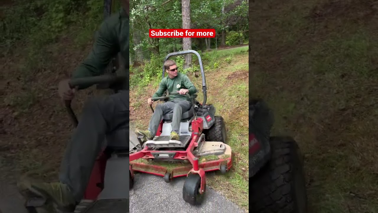 Mowing Extreme Hill: Free Lawn Care Service by Jason Creel #shorts