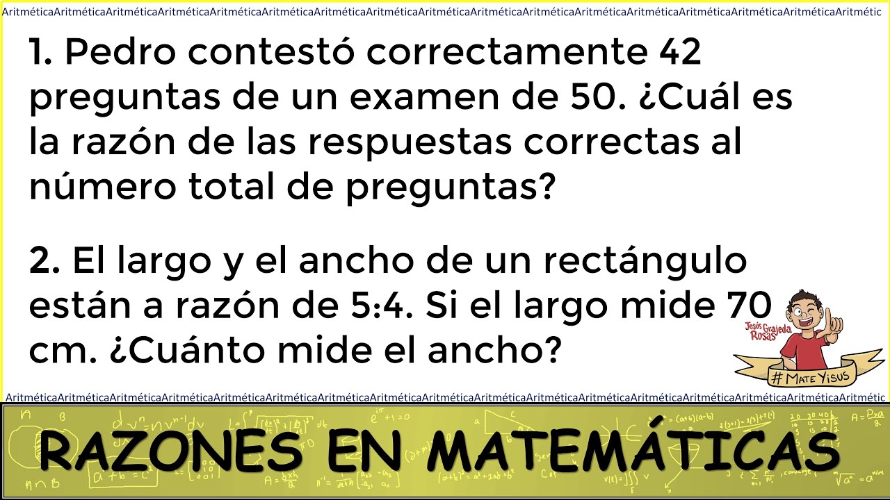 Razón en matemáticas. ¿Qué es? Ejemplos 1 y 2