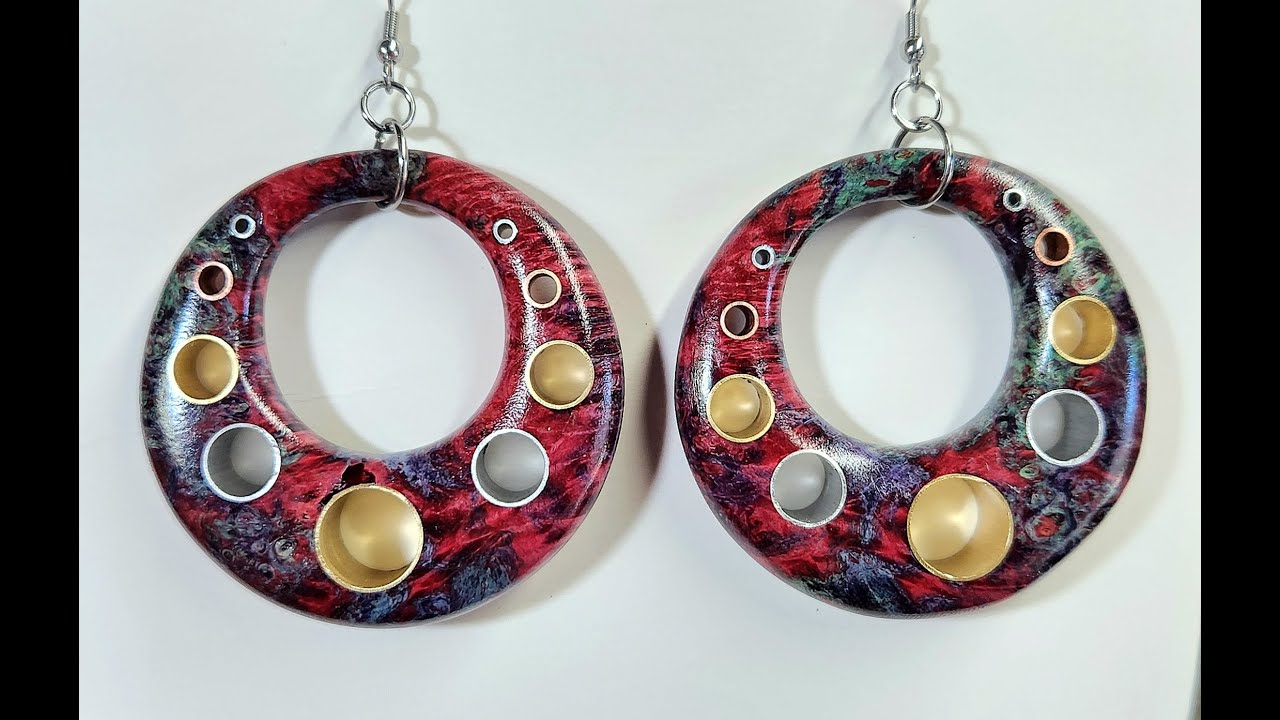 Hand made wood earrings