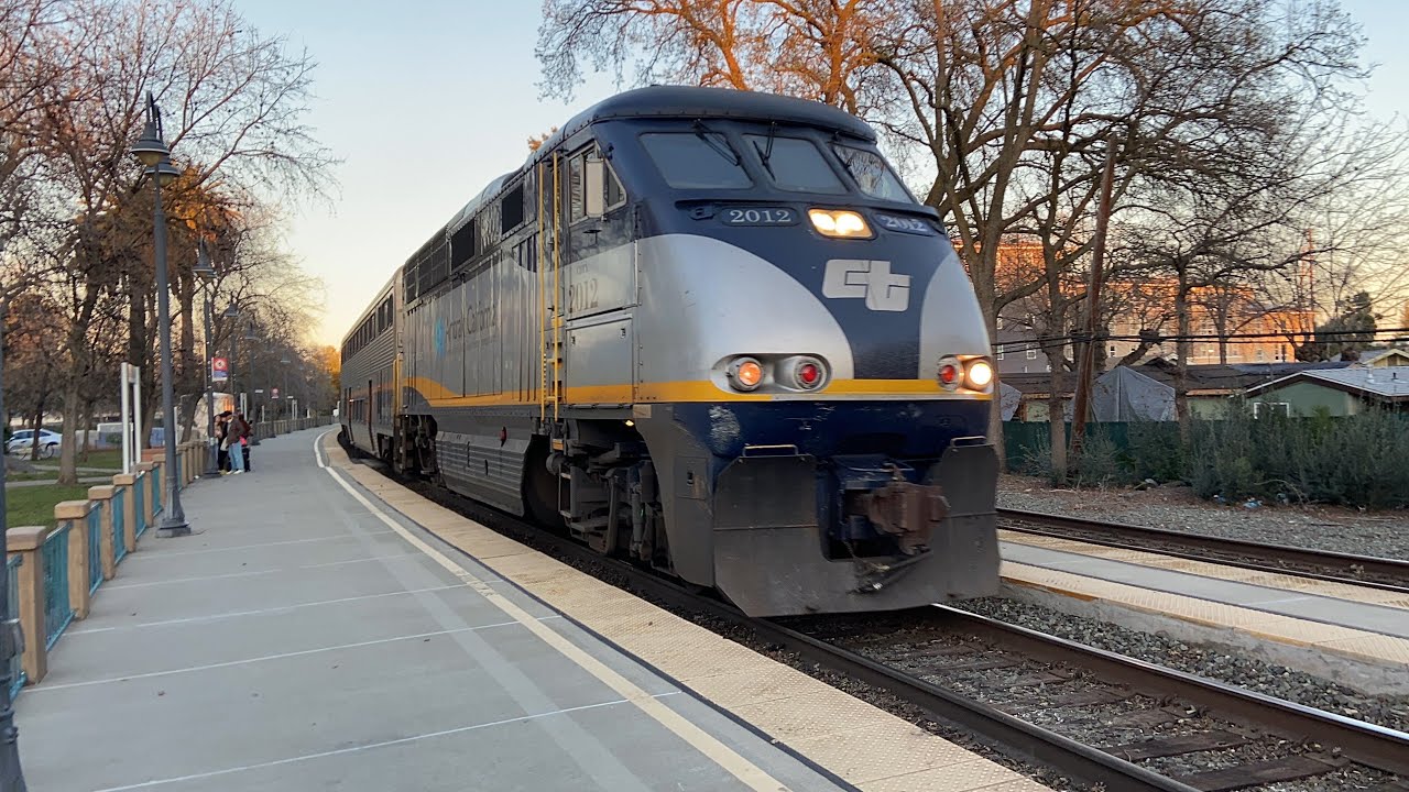 Amtrak Capitol Corridor Trains 734 & 745 in Davis 1/28/2023