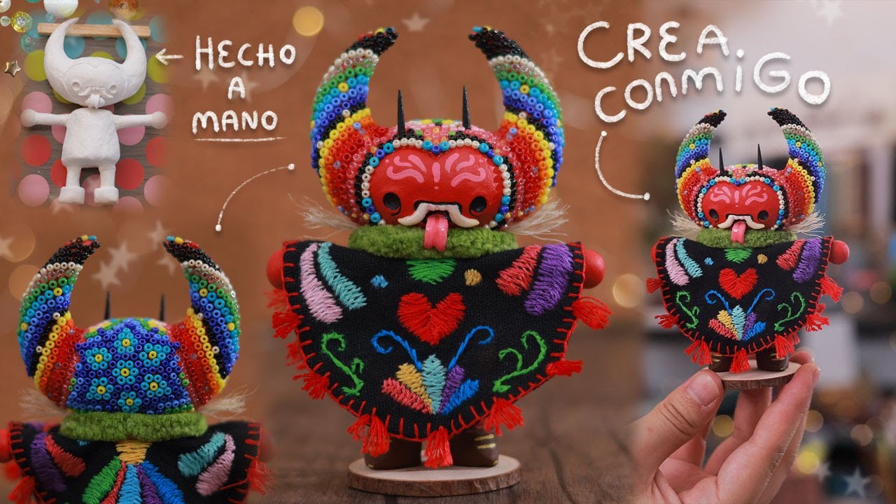 Haciendo un Diablito Artesanal ✨🧵🧿 Chaquira y bordado mexicano