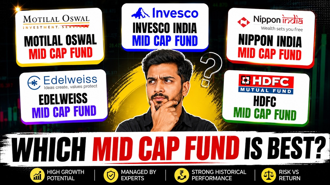 Best 5 Midcap Mutual Funds Comparison | HDFC vs Nippon vs Motilal vs Invesco vs Edelweiss