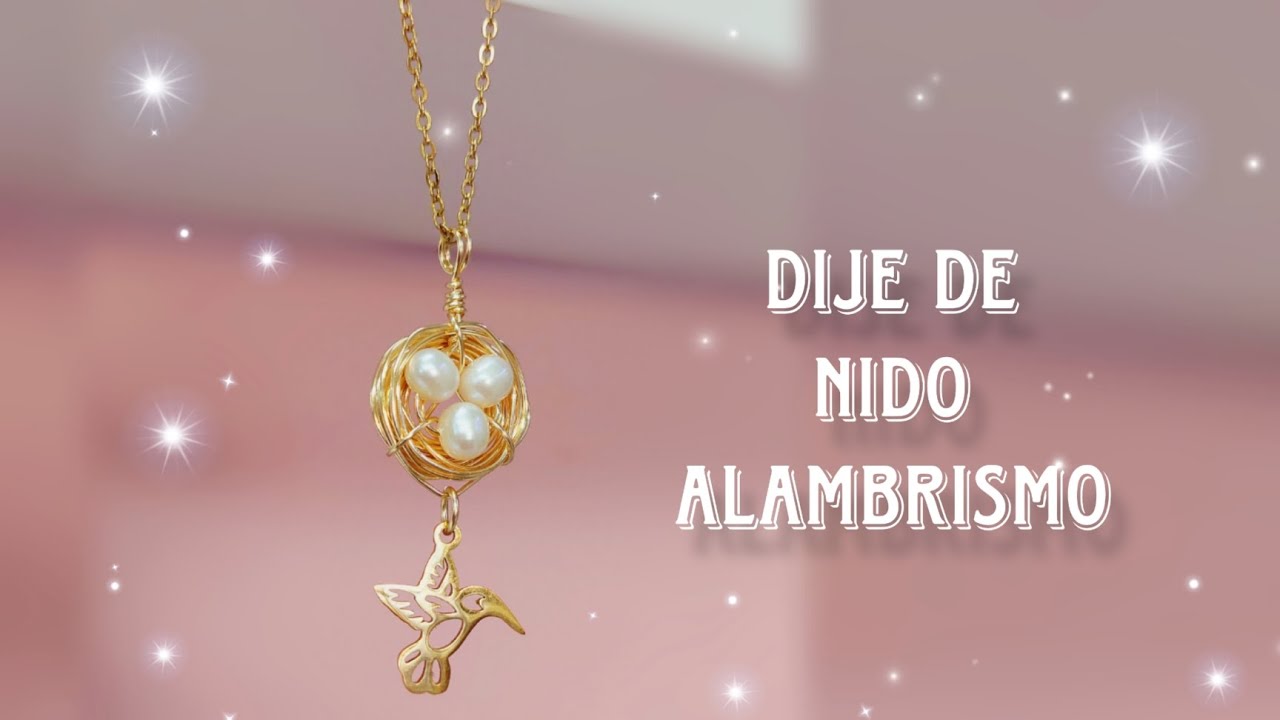 Tutorial dije de nido de alambrismo facíl con perlas cultivadas. Wire bird's nest easy.